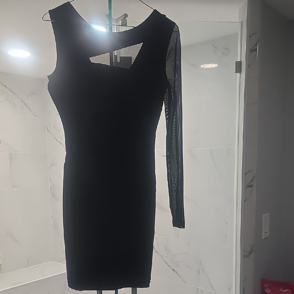 Ruby Rox Black Asymmetrical One-Shoulder Dress - image 2